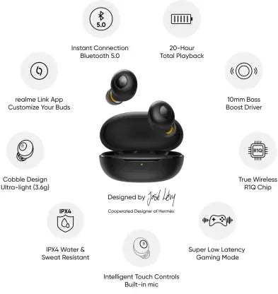 realme Buds Q Bluetooth Headset (Black, True Wireless) realme Buds Q Bluetooth Headset (Black, True Wireless)